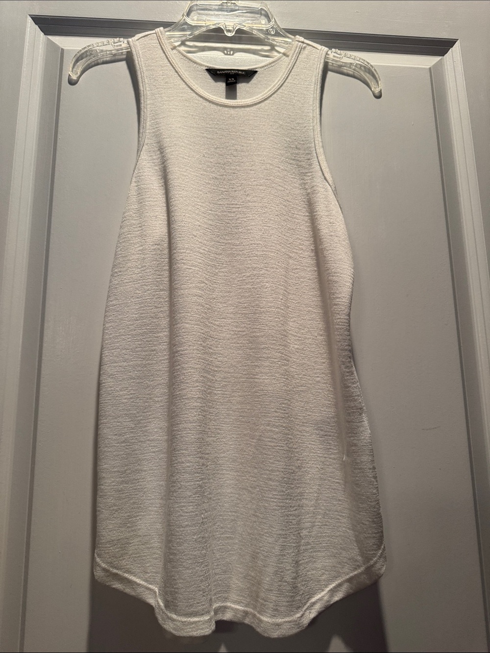 Banana Republic Cream Textured Ribbed Tank Dress